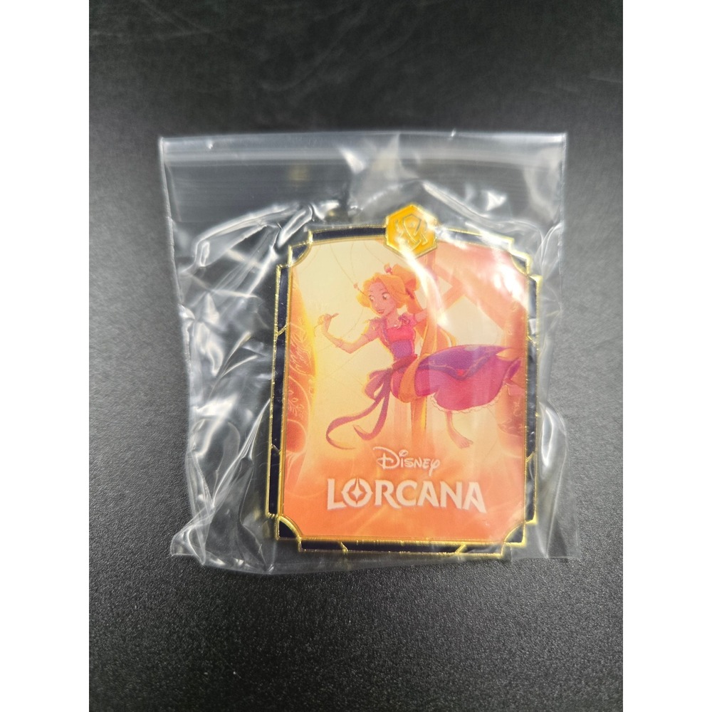 Disney Lorcana Rapunzel Enamel Pin TCG Promo Ravensburger Gold Tone Tangled